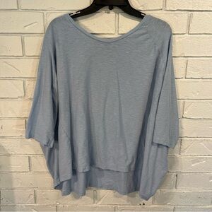 Cut Loose One Size Light Blue Cotton Slub Oversized Tee